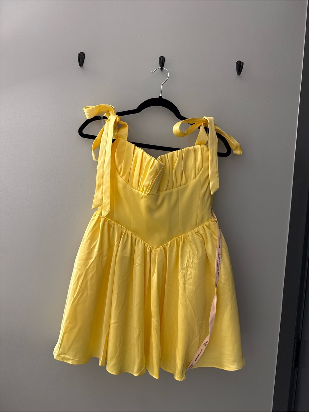 Oh Polly Yellow Tie-Shoulder Mini Dress